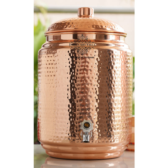 Pure Copper With Hammered Design Water Pot