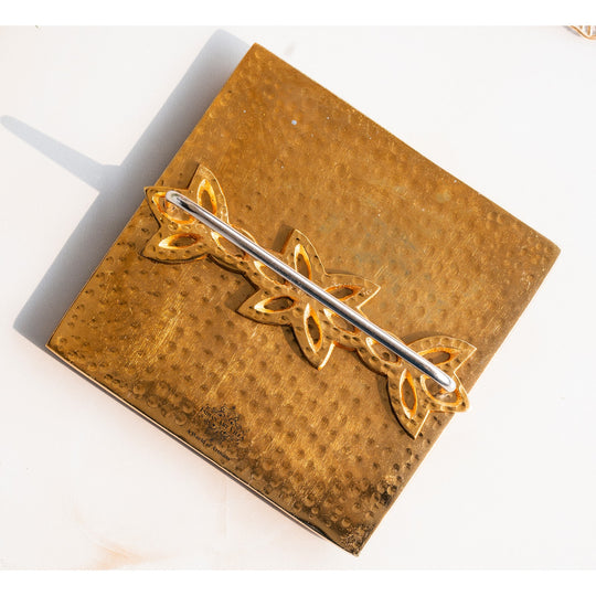 Brass Hammered Floral Napkin Holder