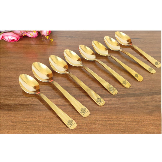 Brass Lining Spoon Tableware Serveware Home Hotel Restaurant Silver