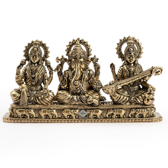 Pure Brass Ganesh Ji Murti With laxmi Ji