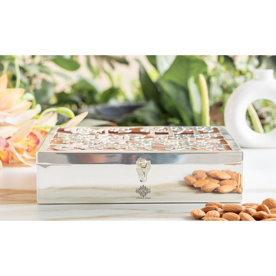 Silver plated copper Ganesh Ji mantra box premium — Indian Art Villa