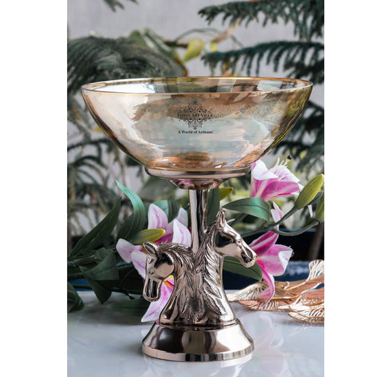 Antique Horse Design Decorative Pedestal Fruit Bowl