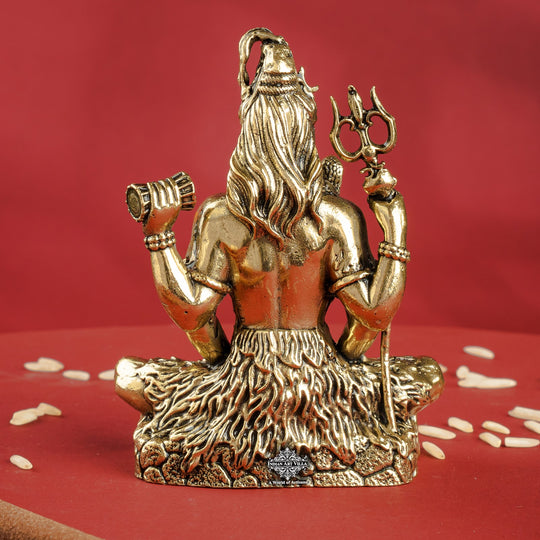 Pure Brass Shiv JI Murti with Trishul Damaru