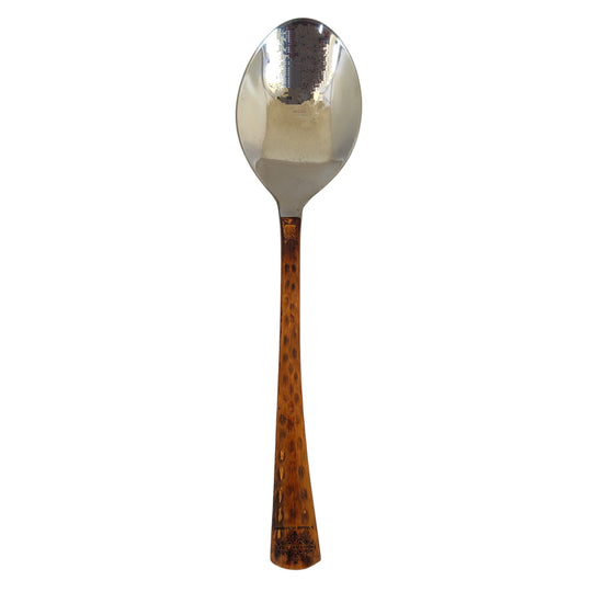 Steel Brass Spoon with Hammered Design, Set Of -4