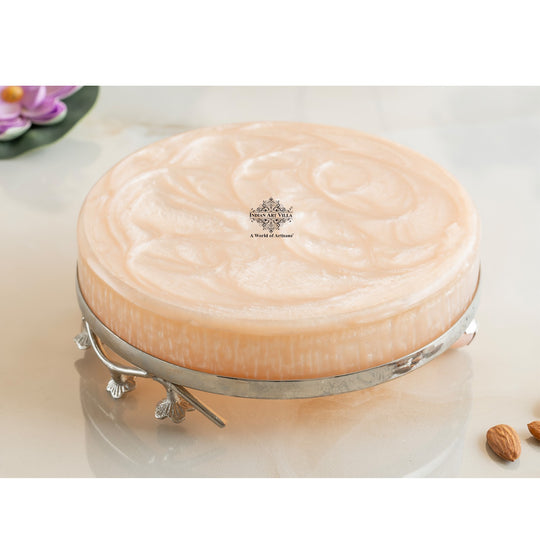 Silver Plated Resin Pink Decorative Tray