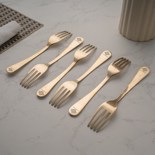Brass Handmade Designer Fork, Flatware, Tableware, 7inches
