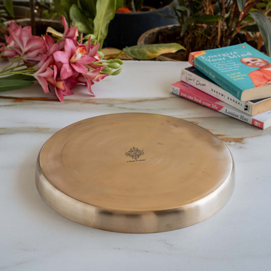 Bronze/Kansa Thali, Dinner Serving Plate -  30.48 cm