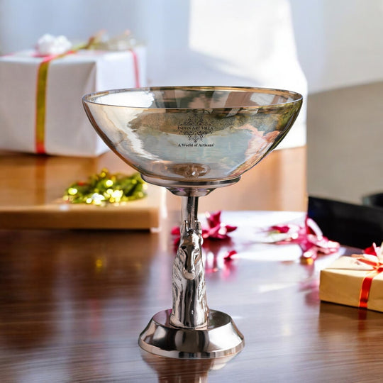 Antique Horse Design Decorative Pedestal Fruit Bowl