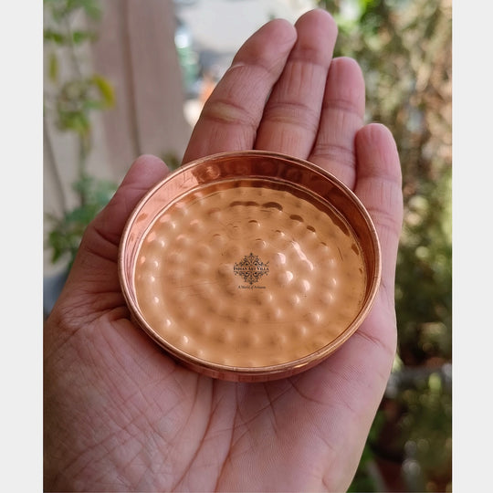 Pure Copper Hammered Lid for Glass – Set of 6