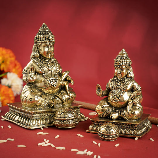 Pure Brass Kuber Murti - Lord of Wealth & Prosperity