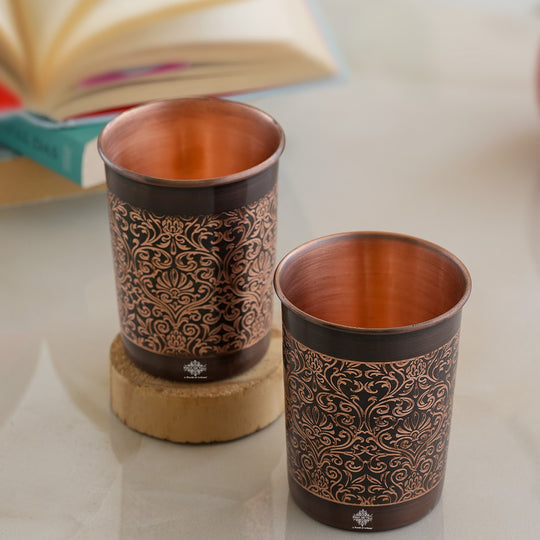 Copper tumbler elegant artisan India use