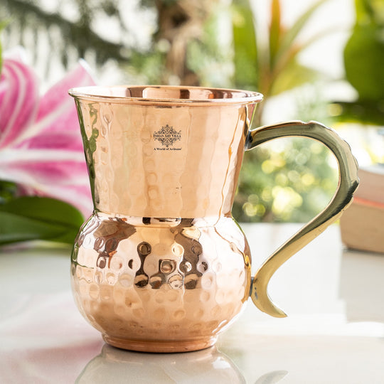 Pure Copper Mathat Shaped Hammered Design Moscow Mule Beer Mug Cup