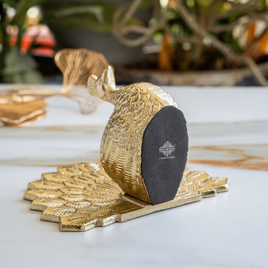 Peacock Gold Finish Showpiece - Decorative Holder