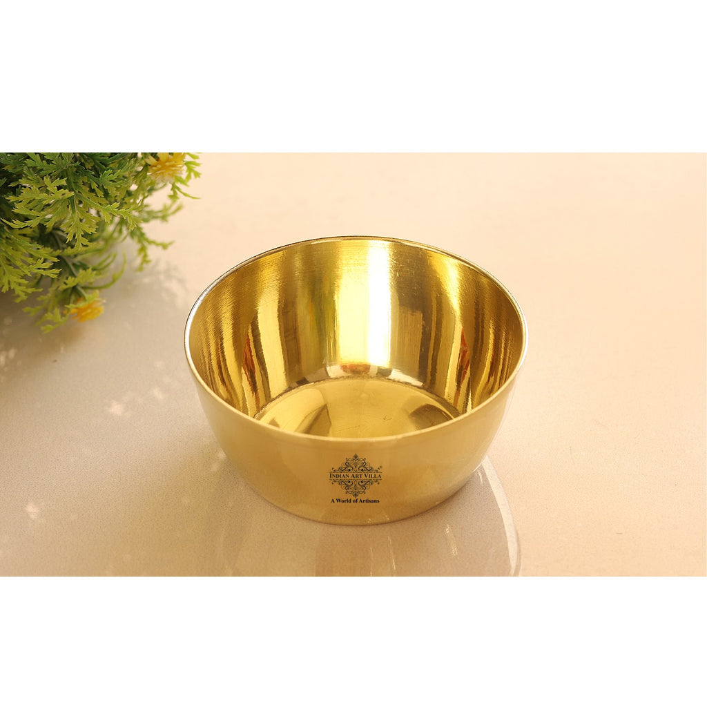 Indian Art Villa Brass Bowl With Shine Finshed, Diameter-3.5 Inches