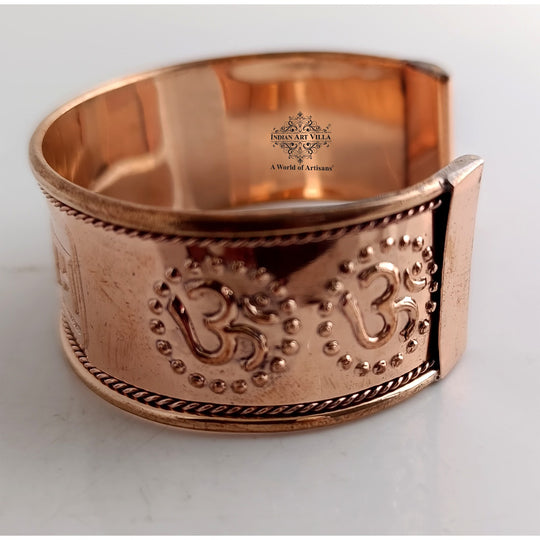 Pure Copper Broad Jai Shree Ram Bangle Handcrafted Spiritual Bracelet