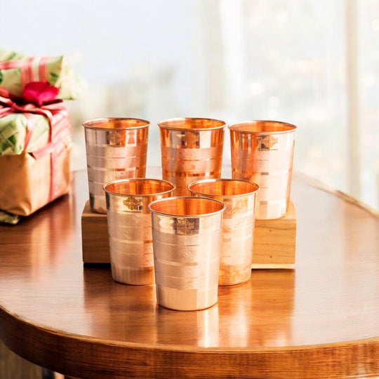 Pure Copper Diamond | Hammered | Shine Finish | Luxury Glasses-275 ML