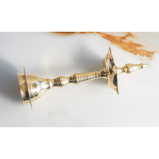 Pure Brass Stand/Pillar Diya/Deepak/Lamp/Lantern With Dome Design, Pooja, Home Decor & Diwali Gift Item