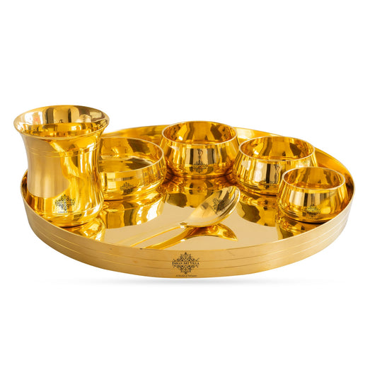Luxury Brass 7 Piece Dinner Set with Gold Finish