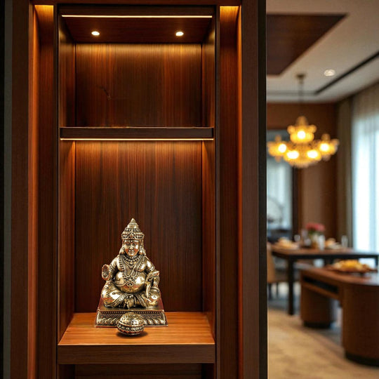 Pure Brass Kuber Murti - Lord of Wealth & Prosperity