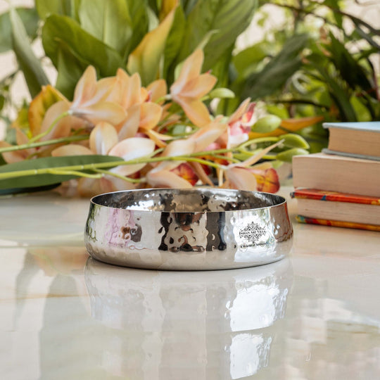 Steel Curved Halwa Plate|Serving Food Dishes|Home Hotel Restaurant|Diameter 12 cm