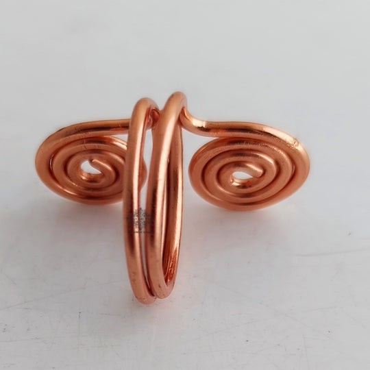 Pure Copper Spiral Ring Adjustable Unisex Fashion Ring