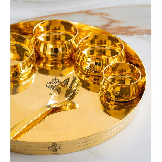 Luxury Brass 7 Piece Dinner Set with Gold Finish