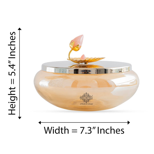 Silver Plated Lotus Bird Floral Decorative Serving Bowl