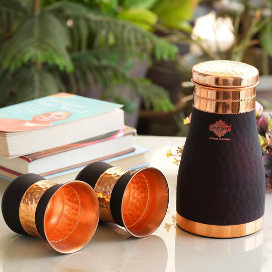 Personalized Copper Bedroom Bottle & Glass Gift Set – Silk Finish