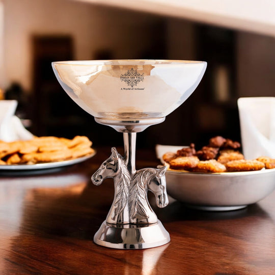 Antique Horse Design Decorative Pedestal Fruit Bowl