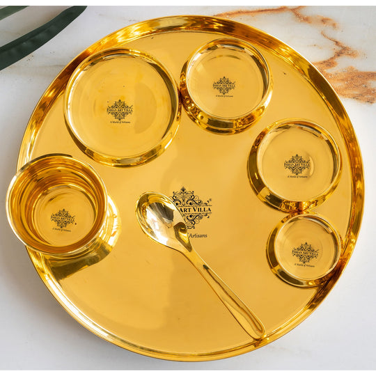 Luxury Brass 7 Piece Dinner Set with Gold Finish