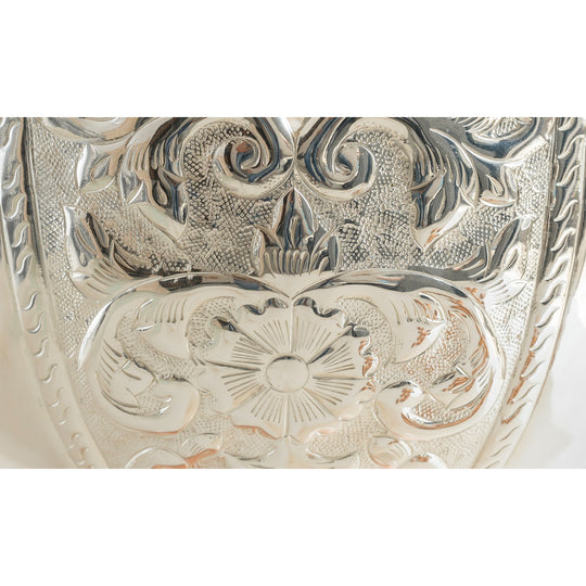 Silver Plated Resin Decorative Fruit Basket - Embossed Design, Luxury Home Décor, Centerpiece for Dining Table and Useful for Gifting