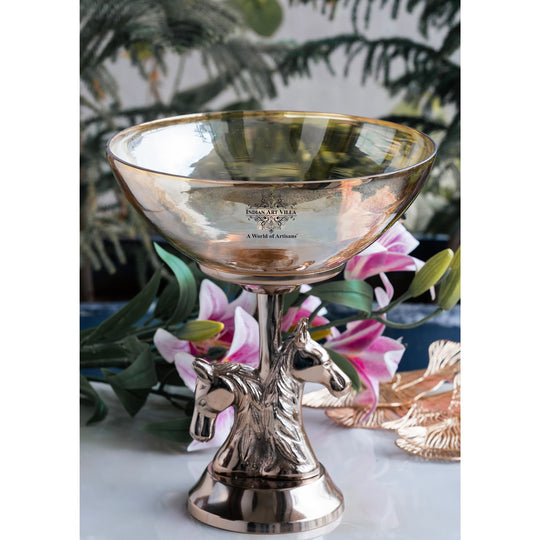 Antique Horse Design Decorative Pedestal Fruit Bowl