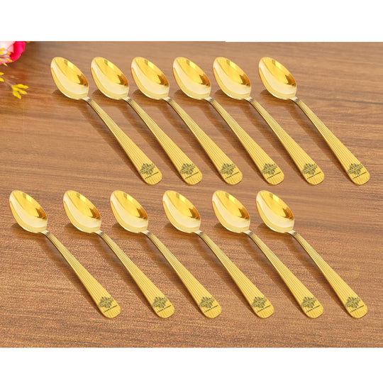 Brass Lining Spoon Tableware Serveware Home Hotel Restaurant Silver