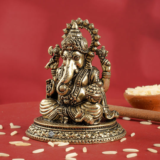 Pure Brass Ganesh Ji Idol for Home Pooja & Decor