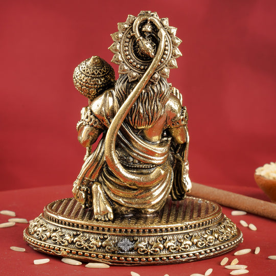 Brass Hanuman Ji Murti – Kneeling Blessing Idol