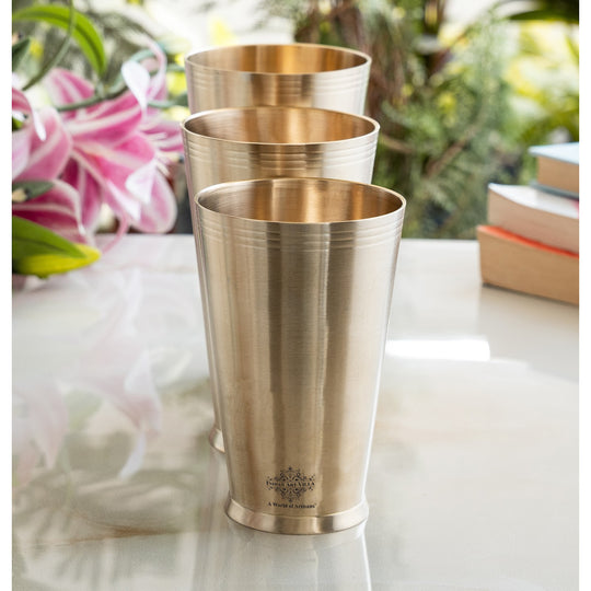 Pure Brass Matt Finish Lassi Glass
