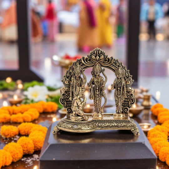 Pure Brass Ram Darbar Murti for Home Temple & Pooja Decor