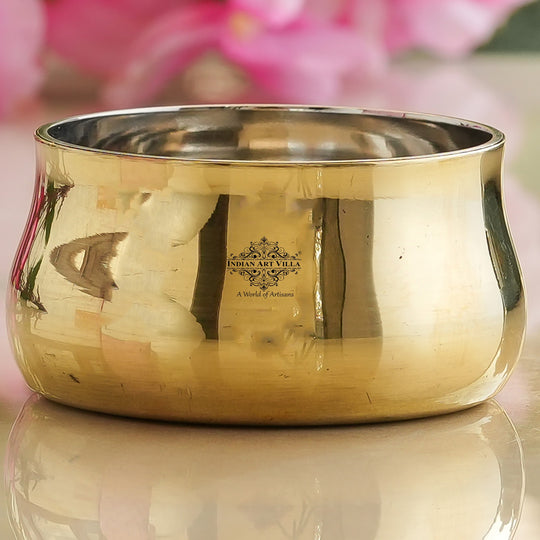Steel Brass Curved Chuttni Bowl, Volume-75 ML