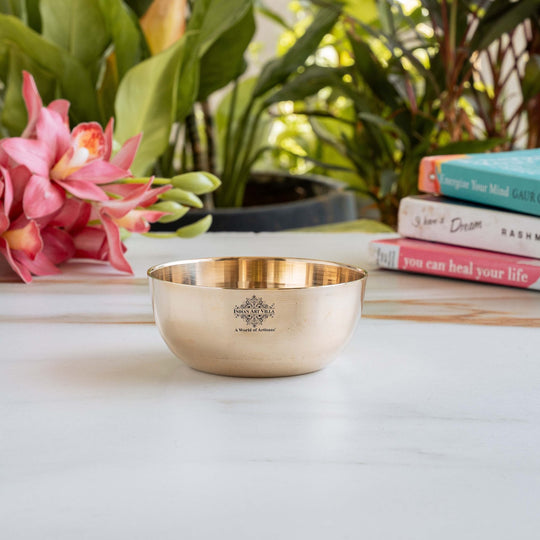 Indian Art Villa, Pure Bronze Bowl With Simple Look