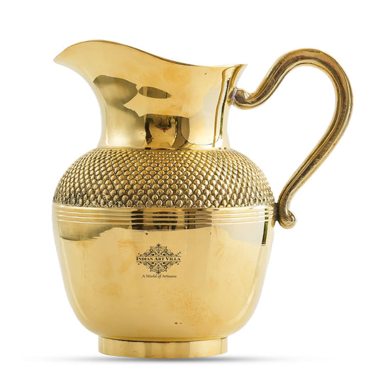 Pure Brass Jug Gold Shine Finish Dana Design, Lead Free 1200 ml