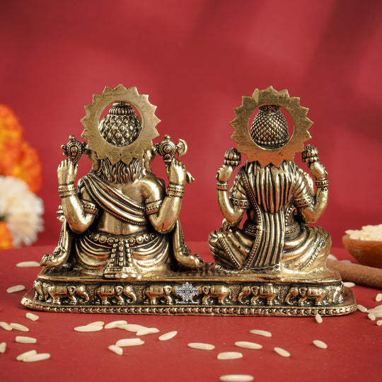 Pure Brass Ganesh Ji Murti With laxmi Ji