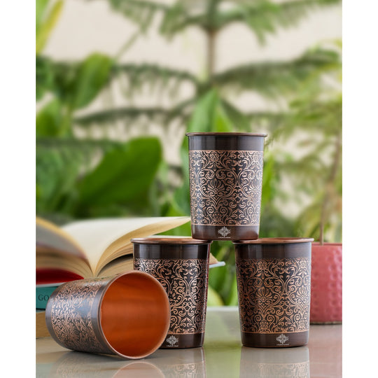 Copper glass elegant artisan finish hydration use