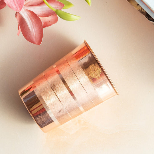 Pure Copper Diamond | Hammered | Shine Finish | Luxury Glasses-275 ML