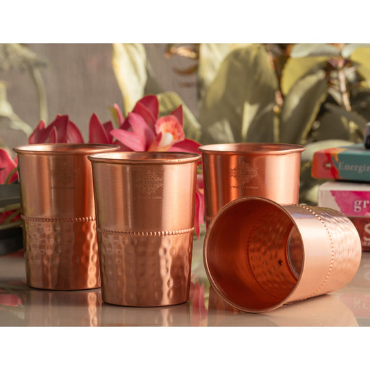 Pure Copper Glass With straight vertical sides- 275 ML