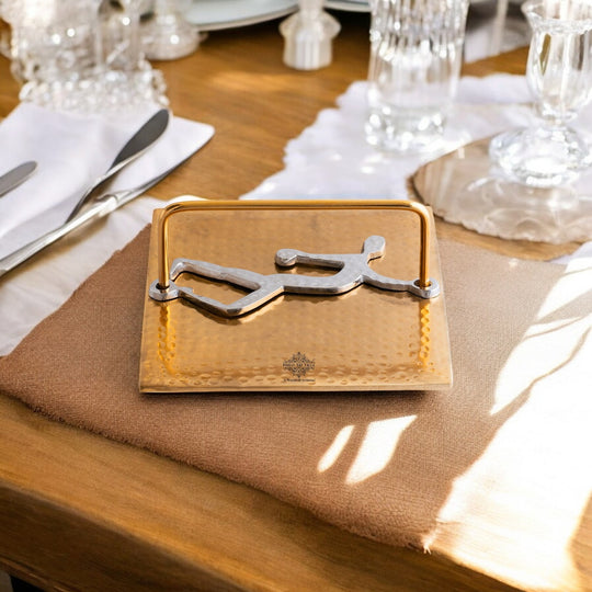 Gold Finish Hammered Lady Design Napkin Holder