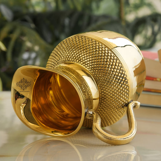 Pure Brass Jug Gold Shine Finish Dana Design, Lead Free 1200 ml