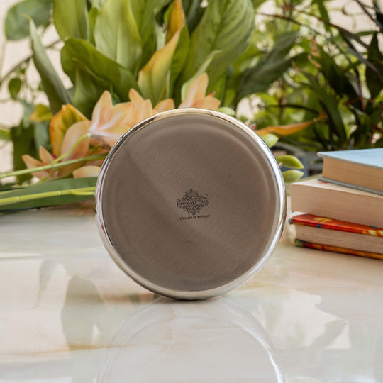 Steel Curved Halwa Plate|Serving Food Dishes|Home Hotel Restaurant|Diameter 12 cm