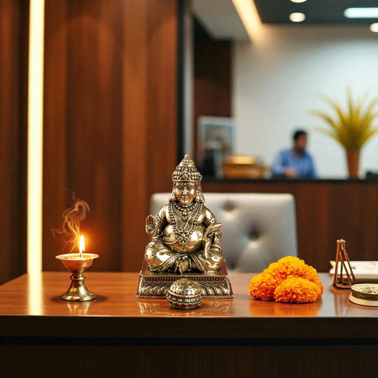 Pure Brass Kuber Murti - Lord of Wealth & Prosperity