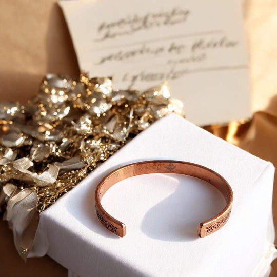 Unisex Copper Magnetic Bangle with Om Namah Shivay Inscription
