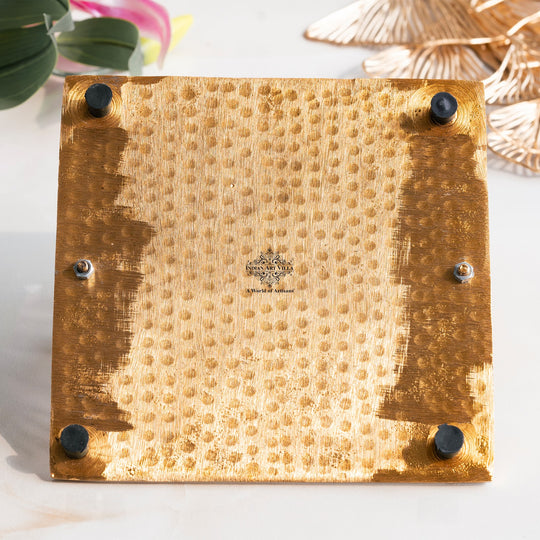 Brass Hammered Floral Napkin Holder